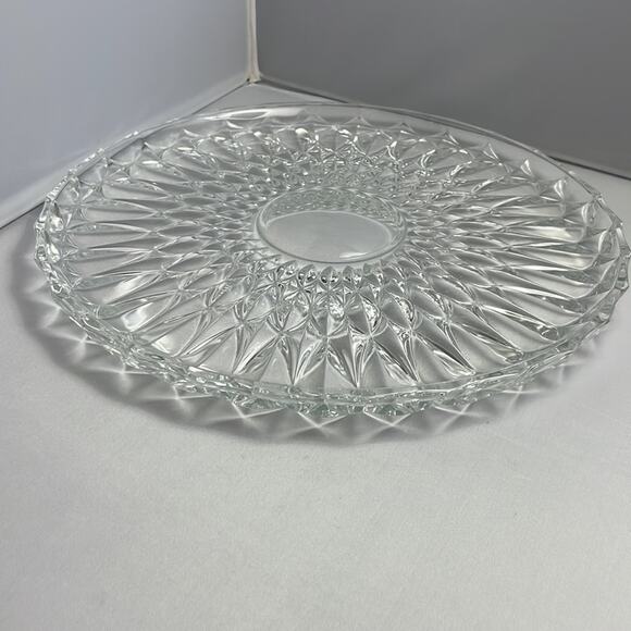 Pressed Glass 12" Cake Plate or Serving Tray - Picture 6 of 6